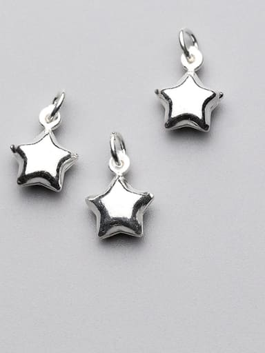 925 Sterling Silver With Rhodium Plated Simplistic Star Charms