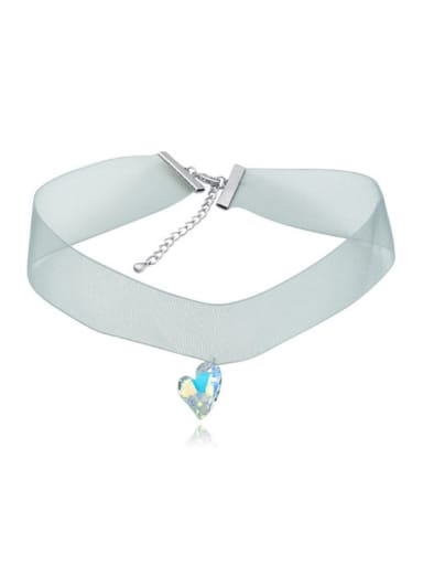 Simple Heart Swaroski Crystal Green Band Bracelet