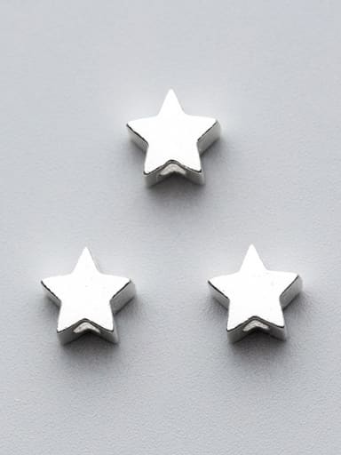 925 Sterling Silver With Champagne Gold Plated Simplistic Pentagram Beads