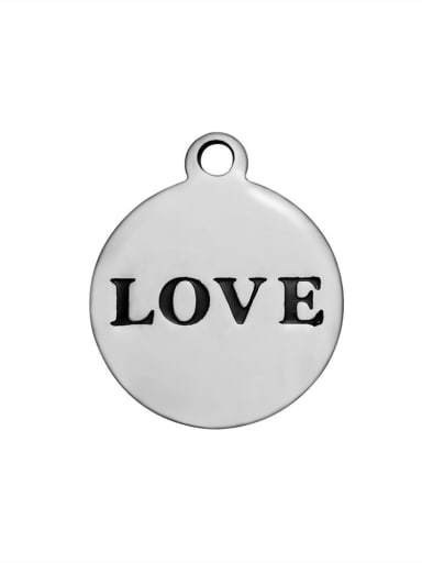 Stainless Steel With  round with love words Charms