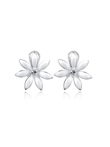 Flower Shaped Austria Crystal Stud Earrings