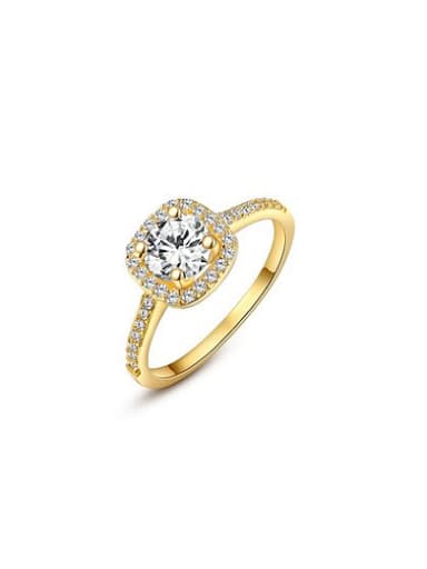 Exquisite 18K Gold Plated Geometric Zircon Ring