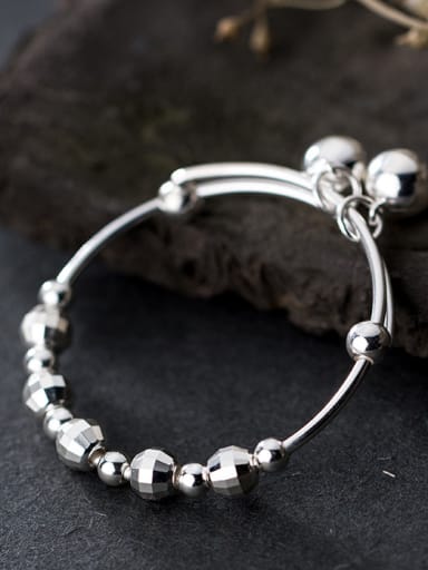 custom 925 Sterling Silver With Cute bell New Baby Bangles