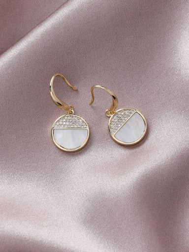 Alloy With Gold Plated Simplistic Round Hook Earrings