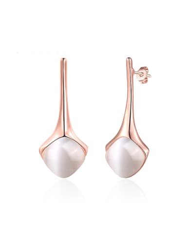Elegant Square Shaped Opal Stone Earrings
