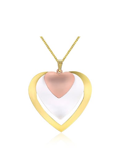 Fashion Heart shapes Multi-tone Gold Plated Necklace