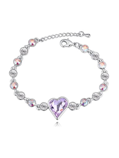 Fashion Cubic Heart austrian Crystals Alloy Bracelet