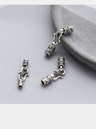 Thai Silver With Antique Silver Plated Gossip map Connectors