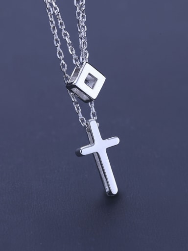 Double Layer Chain Cross Necklace