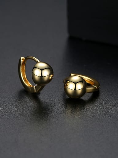 Copper With Platinum Plated Casual Ball Stud Earrings