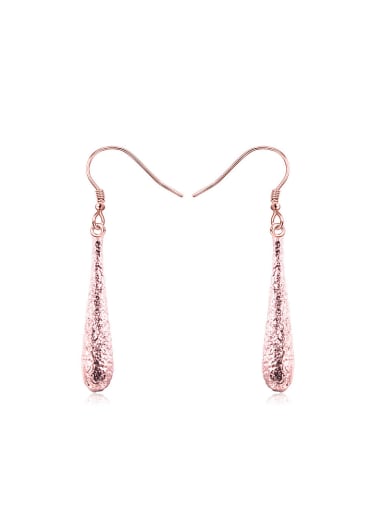Trendy Rose Gold Plated Water Drop Shaped Earrings