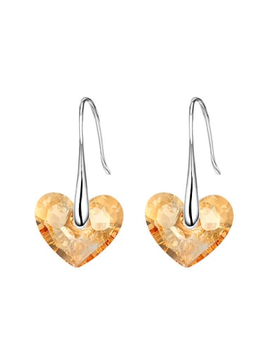 Heart-shaped S925 Silver hook earring
