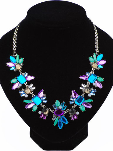 Exaggerated Rhinestones-sticking Butterfly Alloy Necklace