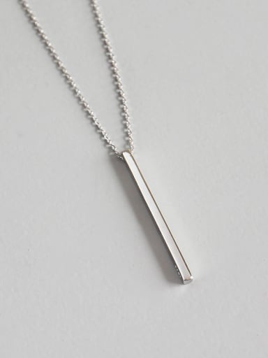 Sterling Silver simple geometric Square Silver Necklace