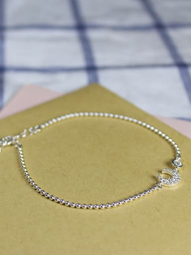 Simple Tiny Moon Silver Bracelet