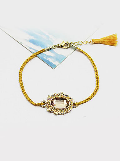 Exquisite Oval Shaped Glass Tassel Bracelet