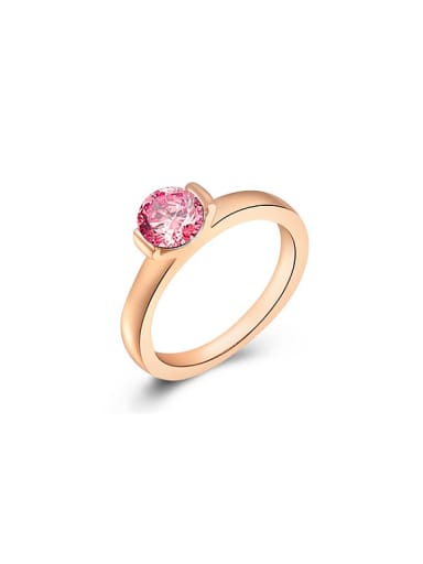 Fashion Pink Swiss Zircon Rose Gold Plated Ring