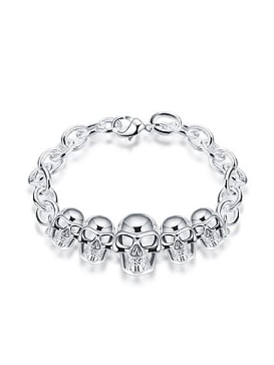 Personalized Skulls Silver Plated Bracelets