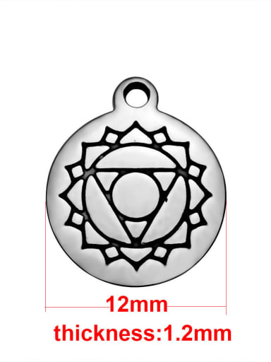Stainless Steel With Religious Round with 7 Chakra Charms