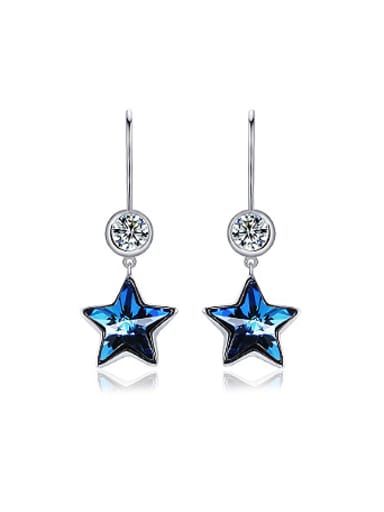 Fashion Blue Austria Crystal Star Earrings