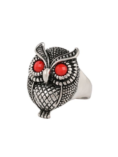 Personalized Owl Resin stones Alloy Ring