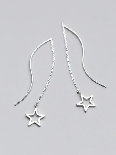 Women Exquisite Star Shaped S925 Silver Line Earrings