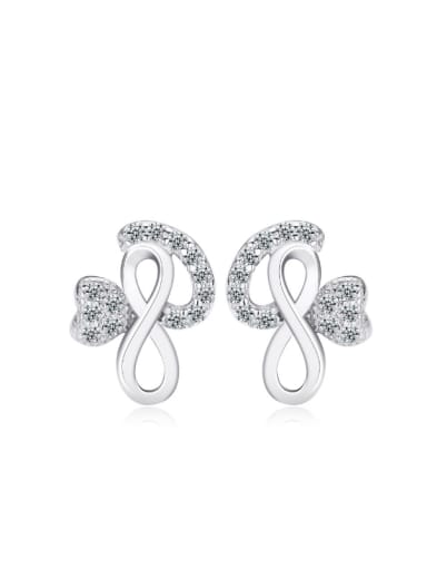 Creative Number 8 Shaped Zircons Stud Earrings