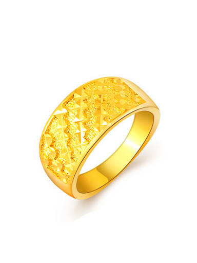 Men Fashion 24K Gold Plated Copper Geometric Ring