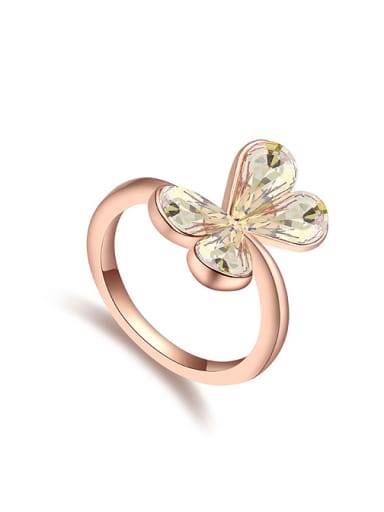 Simple austrian Crystals Butterfly Alloy Ring
