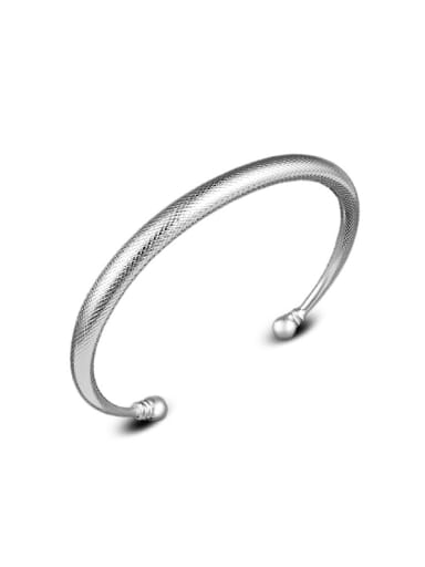 Simple Silver Plated Copper Opening Bangle