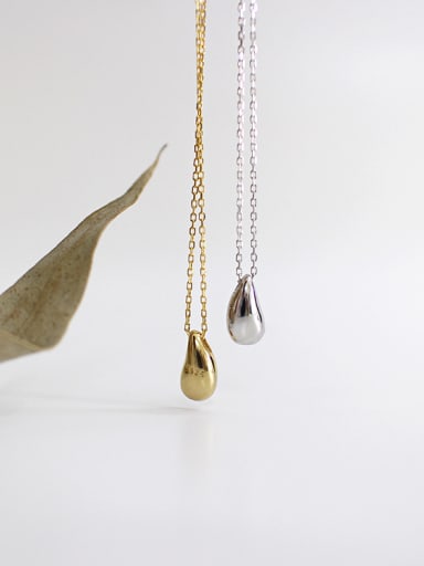 Sterling silver personality versatile drop-shaped necklace