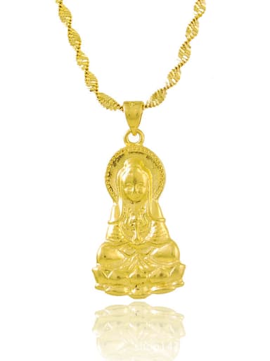 Personality 24K Gold Plated Chinese Element Copper Necklace