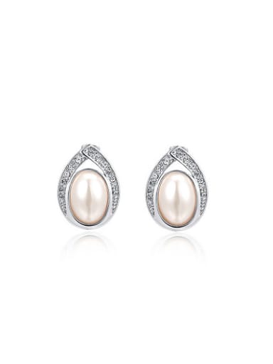 Exquisite Water Drop Artificial Pearl Stud Earrings
