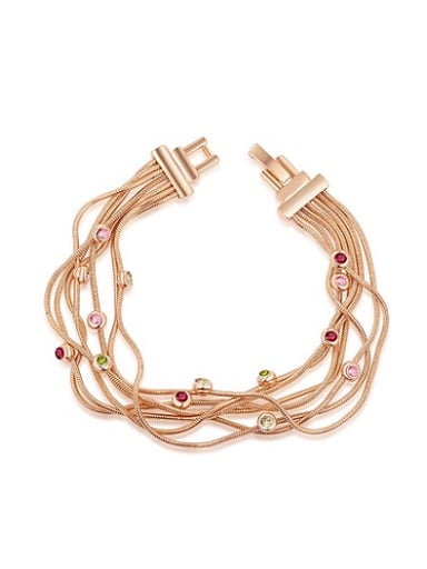 Exquisite Multi-layer Rose Gold Plated Bracelet