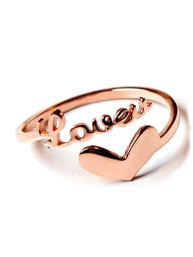 Rose Gold Plated Love Heart-shape Opening Ring