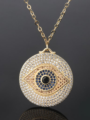 Copper With  Cubic Zirconia Trendy Evil Eye Necklaces