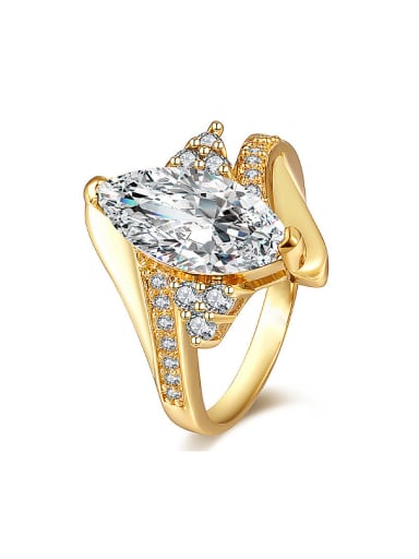 Fashion Marquise White Zircon Copper Ring