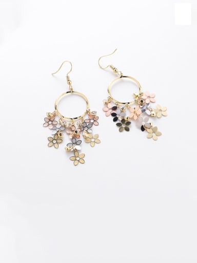 Alloy With Imitation Gold Plated Bohemia Flower Chandelier Earrings