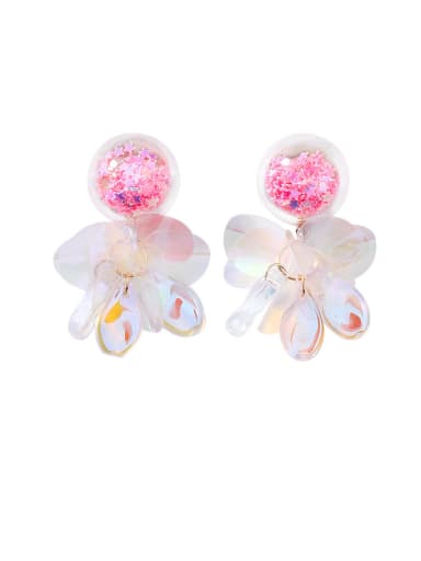 Alloy With Platinum Plated Cute Colorful Sequins transparent Ball Drop Earrings