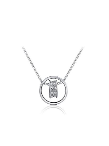 Exquisite Double Round Shaped Austria Crystal Necklace