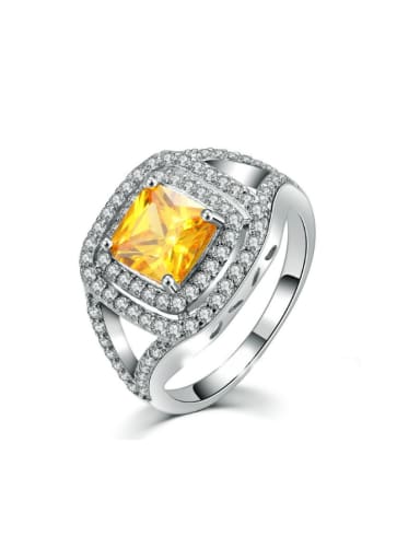 Luxury Fashion Yellow Zircons Women Ring