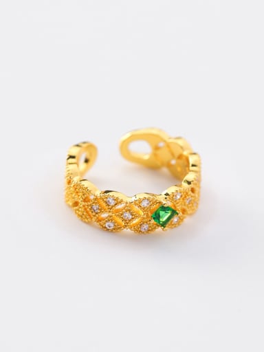 Alloy With Gold Plated  Cubic Zirconia Classic free size Rings