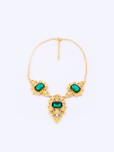 Personality Green Stones Alloy Necklace