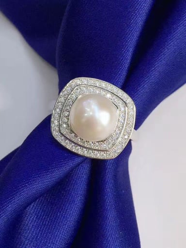 2018 2018 Fashion Freshwater Pearl Zircon Ring