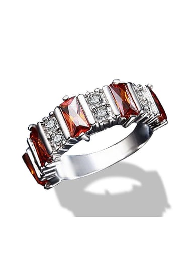Fashion Red White AAA Zirconias Copper Ring