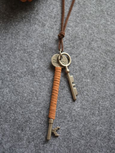 Unisex Double Key Shaped Necklace