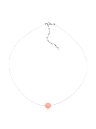 Simple Single Imitation Pearl Alloy Necklace