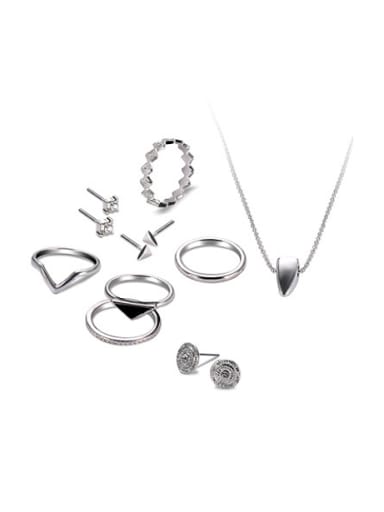 2018 Alloy White Gold Plated Simple style Jewelry Set