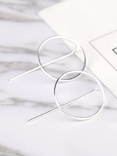 Personalized Hollow Round Silver Earrings