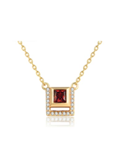14K Gold Plated Women Square Shaped Necklace